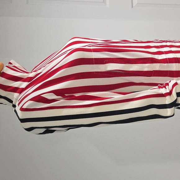 nwt! NORMA KAMALI SIDE STRIPE TURTLE JACKET in Black + Red Pinstripe Size XS/34 - Picture 4 of 12